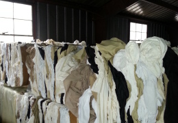 Baled textile waste, scraps for recycling