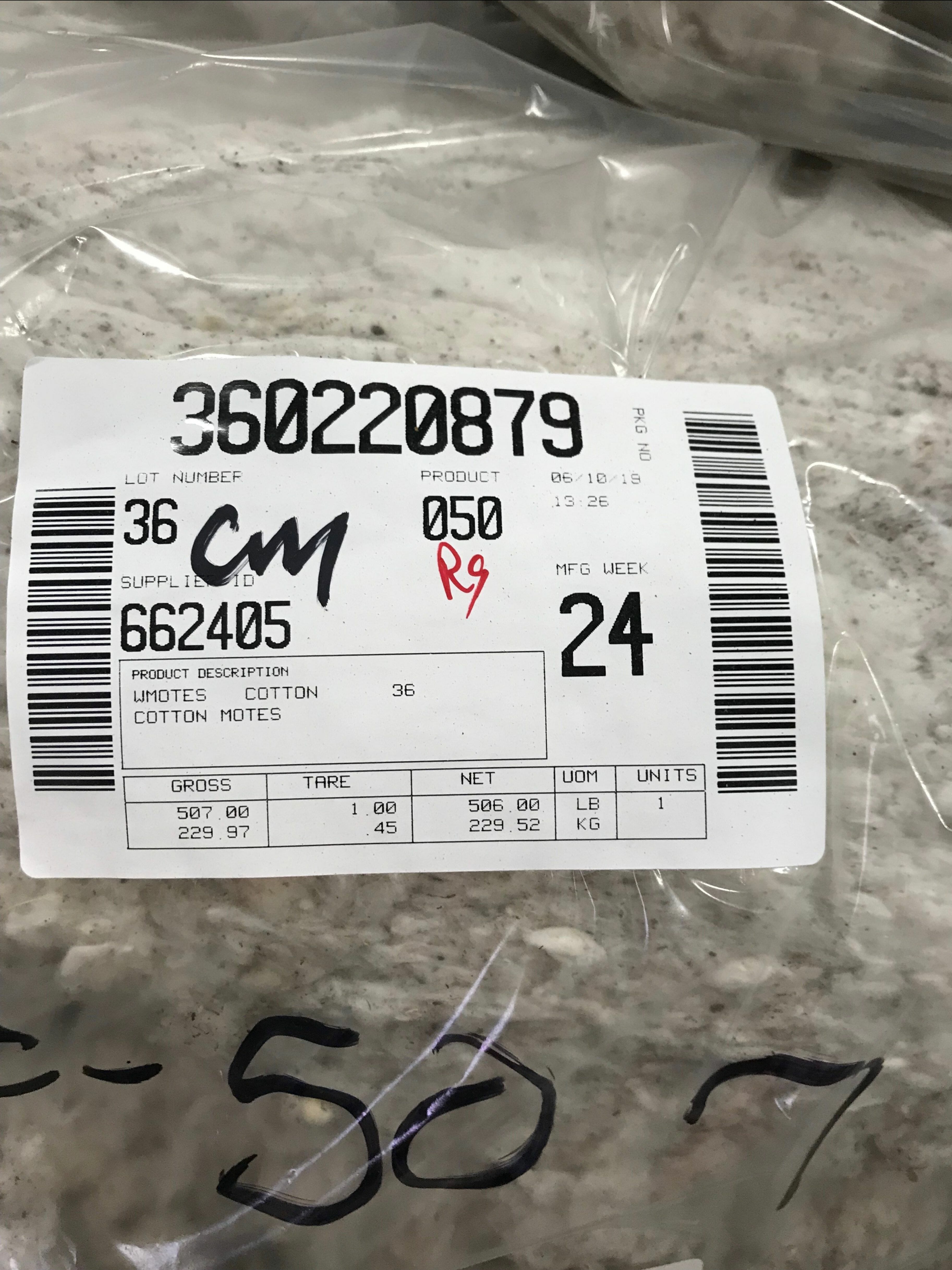 Cotton Motes in Bag