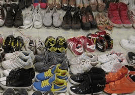 Bulk shoes packed for shipment